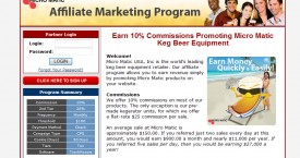 Micro Matic Screenshot 2 – Affiliate Home Page